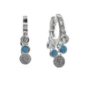 Белый CZ Blue Tibuise Round Dot Charm Huggie Серьги 2020 Мода Женщины Mini Hoop Multi Piering Серьги