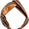 Brilhante Jacquard Headbands Satin Silk Headscarf Delicate Gold Thread Faixa de cabelo Clássico Cruzado Headwear 2 Estilo