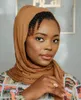Ethnische Kleidung, Modaler Baumwolljersey, Hijab, islamischer Afrika-Stirnband, Schal, Damen-Muslim-Schal, einfarbig, weich, Turban-Kopfwickel, 170 x 60 cm