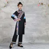 ナショナルスタイルステージ服刺繍ロングドレス+パンツフェスティバルパフォーマンス服アダルトレディース