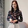 Vrouw Blouse Shirts Lange Mouw Bloemen Afdrukken Blouse Dames Tops Print Chiffon Vrouwelijke Blusas Feminine Z0001 40 210528