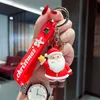 Leuke Cartoon Santa Claus Sleutelhanger Zachte Rubber Dollzak Hanger Auto Sleutelhanger Ketting