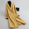 Frauen Wolle frauen Blends Weibliche Jacke Koreanische Alpaka Langen Mantel Frauen Doppelseitigen Woll Mäntel Mantel Abrigo Mujer KQN42608