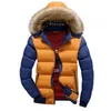 Jaqueta de inverno masculina Down Parkas Moda 2021 Casaco grosso com capuz Casaco quente de algodão acolchoado Gola de pele com zíper Roupas