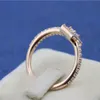 Anello di ghiaccio luminoso in argento sterling 925 con pietre di zirconia cubica adatto ai gioielli Pandora Anello di fidanzamento per gli amanti del matrimonio