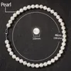 Pearl Chain Necklace Cross Pendant Hip Hop Necklaces for Women Men 8~10mm Pearls Beads Link Vintage Necklace Statement Jewelry Gift