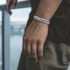 Ожерелье часы браслет набор с коробкой хип-хоп Майами кубинская цепь серебристого серебра вымощенные стразы CZ Bling для мужчин ювелирные изделия X0509