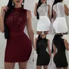 Sexig kvinnor kvällsfest klänning bandage bodycon ärmlösa klubbkläder damer sommar kort smal fit mini vestidos klänning sundress