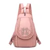 High Quality for Women White Leather Backpack School Bag