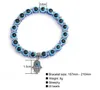 8mm 10mm Lucky Fatima Blue Evil Eye Charms Beaded Strands Armbanden Kralen Turkse pulsera's voor vrouwen