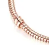 1pcs Drop Shipping Rose Gold Bracelets Women Snake Chain Charm Beads for pandora Bangle Bracelet Festival Gift B018 16 T2