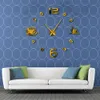 DIY Large Fromeless Giant Clock Modern Design Cafe Kaffe Mugg Kaffe Bean Decor Kitchen Wall Watch 210310