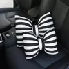 Poduszki siedziska urocze paski Bowknot Scyk Szyjka Poduszka Headrest Creative Auto Bezpieczeństwo Poduszka Poduszka Wsparcie lędźwiowe dla kobiet dziewczęta