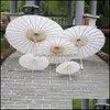 Parasole House Sundries Home Garden Wedding Parasols Biały Papierowy Parasol Chiński Mini Craft 4 średnicy 20 30 40 60cm Wholea3