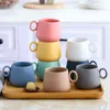 Creatieve regenboog keramische koffiemok pastel kleur schattige thee tuimelaar beker tazas de cafe kopjes en mokken nieuwigheid latte tumblers G1126