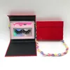 Boîte à cils avec chaîne 25mm Cils de vison 3D 5D Eye Lashes Emballage de cils personnalisé