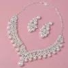 Set di gioielli da sposa alla moda da donna, perle, corone e diademi, orecchini pendenti e set di collane, accessori da sposa per ragazze, feste di compleanno