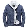 Denim Jacket Men Winter Streetwear Fashion Turn Down Fur Collar Windbreaker Cowboy Jackets Men's Outwear Hip Hop Jeans Coat