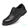 Wholesale-Dress Shoes Mens Oxfords Genuine Leather Shoe Male Wedding Social Chaussure Homme Brown Office Formal Plus Size