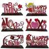 Valentines Table Decoration Signs Be Mine Sign Love Happy Valentine Wooden Wedding Anniversary Engagement Party Tabletop Decors