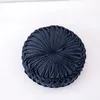 Модная бархатная плиссированная круглая подушка подушка Pouf мягкий комфортный бросок домашний диван Диаметр 38 см.