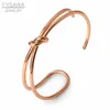 Fysara Märke Knot Armband Bangles Armband Rose Guldfärg Bowknot Armband För Kvinnor Män Manschett Armband Party Par Smycken Q0717