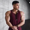 Marka kulturystyka Stringer Tank Top Men Sleepeveless Kamizel Gyms Ubranie Fitness Mężczyźni Underhirt Solid Tanktop Blanka Koszula mięśniowa 210308