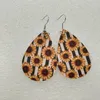 Dangle & Chandelier Earrings Jewelry High Quality Sunflower Printed Faux Leather Teardrop Colorf Layered Flower Pattern Water Drop Creative