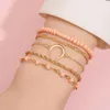 Link, Ketting Dames Armbanden Curb Cubaanse 5 stks Set Moon Vorm voor Miami Boho Dikke Vintage Gouden Kleur Charme Bangles Mode-sieraden