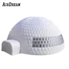 Tenda a cupola igloo gonfiabile bianca personalizzata da 8 / 10 m con illuminazione a LED con 2 porte per grandi eventi di festa