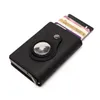 lederen geld clip card case