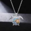 Casual ketting voor vrouwen zirkoon charme strand schildpad kettingen splinter rose goud unieke sieraden cadeau