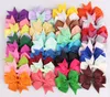 40 Colors 3 Inch Cute Ribbed Ribbon Hair Bows with Clip Baby Girl Hair pin Boutique Hair Accessories Party Gifts GC29