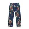 Mannen jeans geschilderde bloemen hiphop hoge kwaliteit heren denim broek jean fashion blue broek