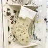 Calcetines navideños Decoraciones Medias de tela Papá Noel para decoración de árbol de Navidad Bolsas de dulces de regalo para niños