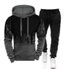 Men Brand Tracksuit Casual Hoodies and Sweatpants Set For Male Sportswear Two Piece Sets Sweatshirt + Pants Outfit Mens Clothing 210806