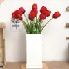 5 pcs Alta Qualidade Silicone Tulipas Artificiais Flores Real Touch Branco Luxo Falso Festa Festa Casamento Casa Decoração Decoração Buquê 220311