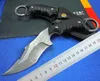 Karambit Claw 나이프 440C 58HRC 스틸 블레이드 야외 캠핑 하이킹 가죽 칼집 H5457와 고정 블레이드 나이프