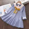 3-7 lat baby girl dzianiny dorywczo sukienki nowa jesień zima gruba flanel sweter sukienka dziewiarska słodkie kostiumy G1215