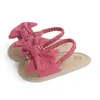 Sandales Baby Girls Bow yunt Cute Summer Soft Sole Flan Princess Shoes Младенческая Нескользящая первые ходунки падение