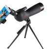 Gomu 20-60x60 HD Zoom Spotting Spotting Scope Telescópio com Tipo de Telefone Móvel Monocular para Viagens de Observação de Pássaros - Preto