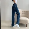Flodderige jeans voor vrouwen losse hoge taille vriendje mom jeans grote zakken zwarte rechte denim broek mode 210302
