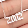 Handmade Personalized Year Number Necklaces Custom Birth Year Initial Necklace Pendants For Women Girls Jewelry Special Year 163 Q2