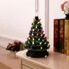 Árvore de cerâmica de Natal de Halloween com árvore de decoração de luz laranja e roxa
