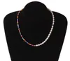 Collier de perles d'imitation de perles de riz colorées pour femmes, couleur or argent, ligne de poisson, bijoux à la mode, nouveau GC467