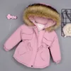 Menina jaqueta jaqueta mais pele quente criança vestuário crianças inverno garota de algodão de algodão acolchoado roupas espessadas casaco parka snowsuit h0910