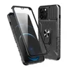 Full Body 360 Protection Shockproof Case Ring Stand met Screen Protector voor iPhone 13 Pro max 12 11 xr 7 8 Plus