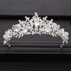 Handgemaakte bruid Crystal zilveren kleur koningin bruiloft kroon prinses hoofddeksel jurk bruids haaraccessoires bruiloft haar sieraden