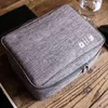 Opbergzakken Travel Bag Polyester Case voor datakabel U Disk Elektronische Accessoires Digitale Gadget-apparaten (grijs)
