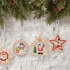 12PCS/Set Christmas Decoration Santa Snowman Snowflake Wooden Pendants New Year Xmas Tree Hanging Ornaments KDJK2110